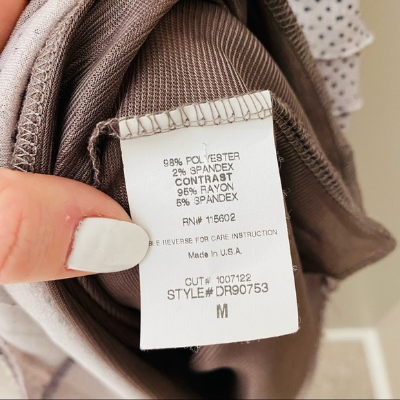 Lush Polkadot Ruffle Dress Black/Gray Sz Medium - Picture 7 of 9